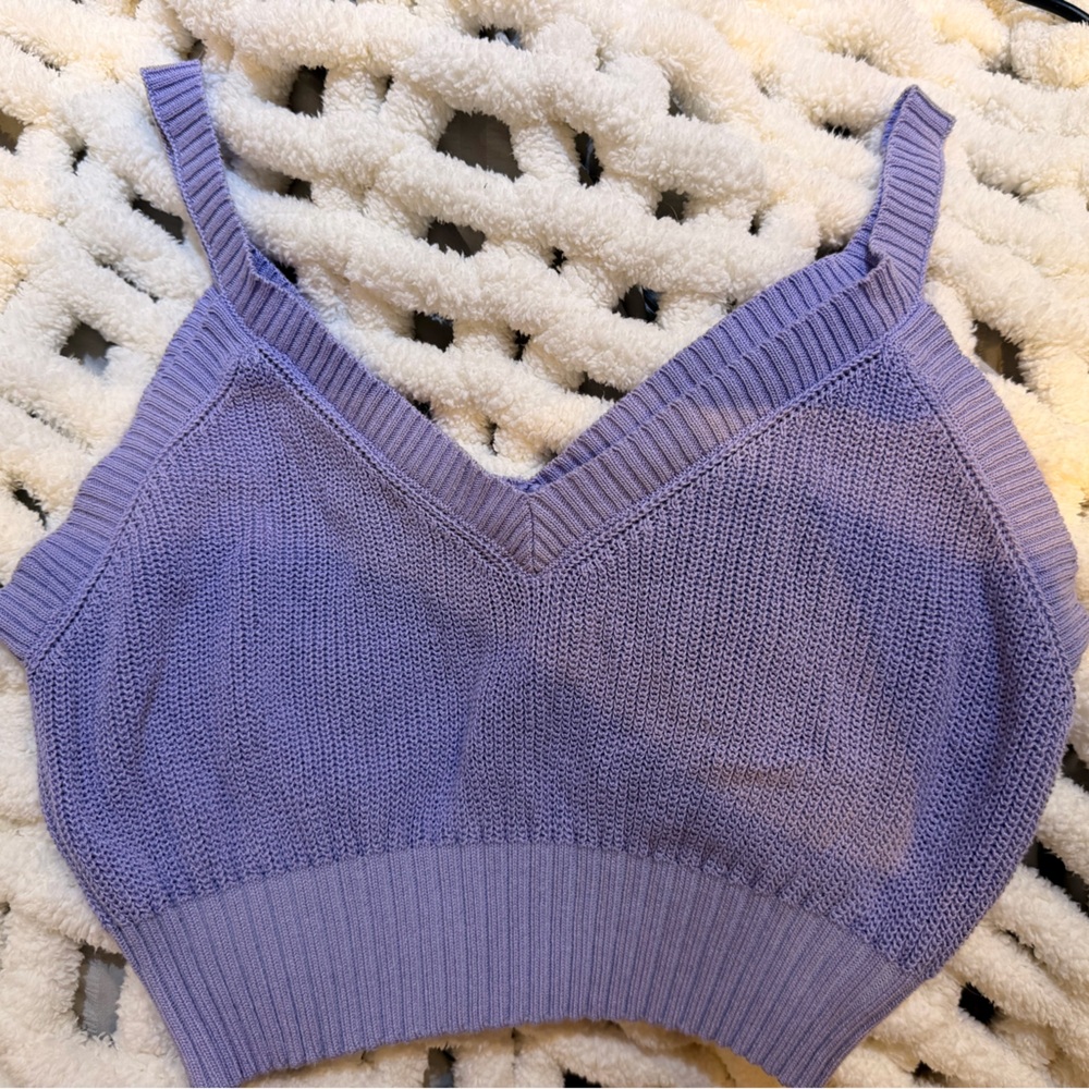 SHEIN Lavender Knit Crop Top